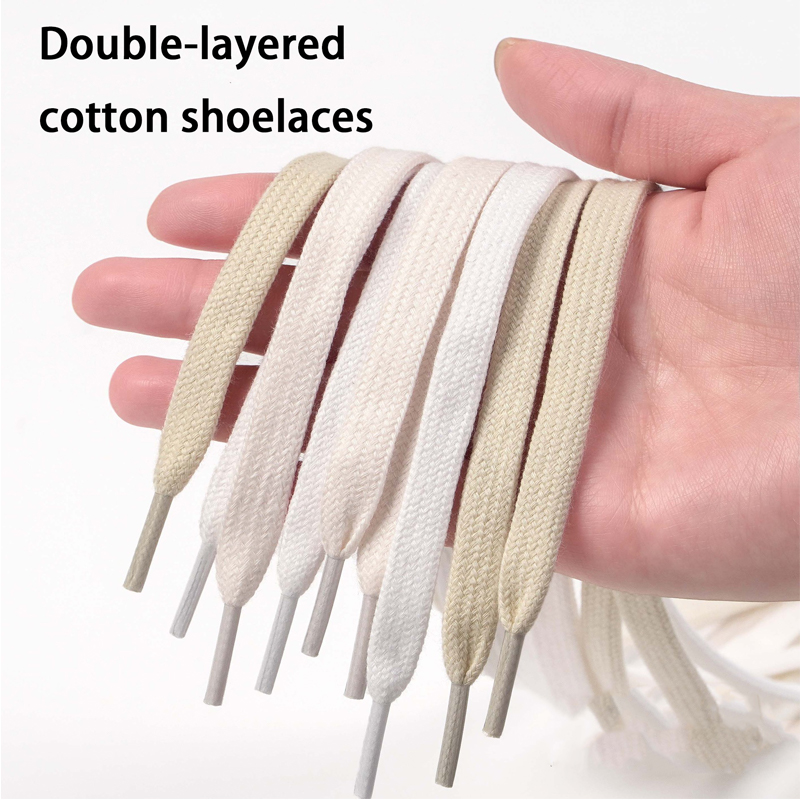 Lace Replacement Flat - Flache Baumwoll-Schnürsenkel, Doppellagige Langlebige Ersatz-Schnürsenkel, Mehrfarbige